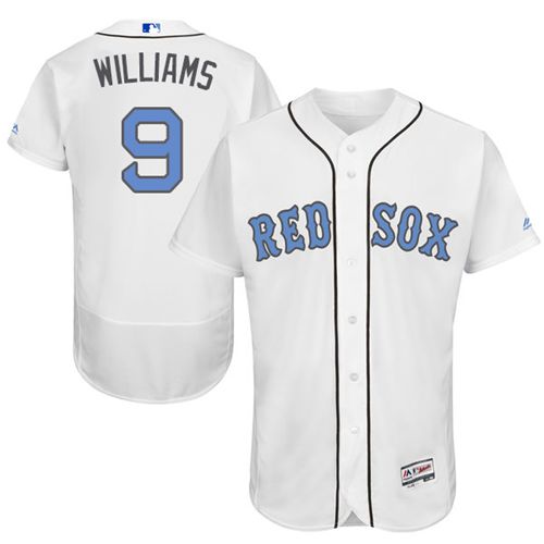 Red Sox #9 Ted Williams White Flexbase Authentic Collection 2016 Father's Day Stitched MLB Jersey