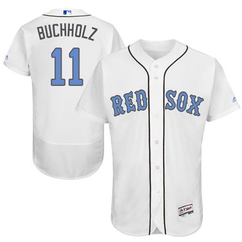 Red Sox #11 Clay Buchholz White Flexbase Authentic Collection 2016 Father's Day Stitched MLB Jersey