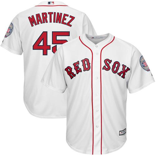 Red Sox #45 Pedro Martinez White New Cool Base Cooperstown Stitched MLB Jersey