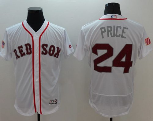 Red Sox #24 David Price White Fashion Stars & Stripes Flexbase Authentic Stitched MLB Jersey