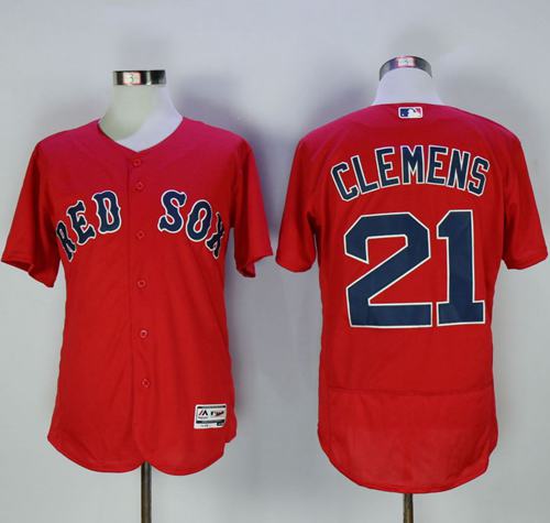 Red Sox #21 Roger Clemens Red Flexbase Authentic Collection Stitched MLB Jersey