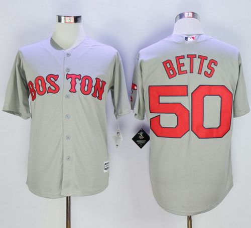 Red Sox #50 Mookie Betts Grey New Cool Base Stitched MLB Jersey
