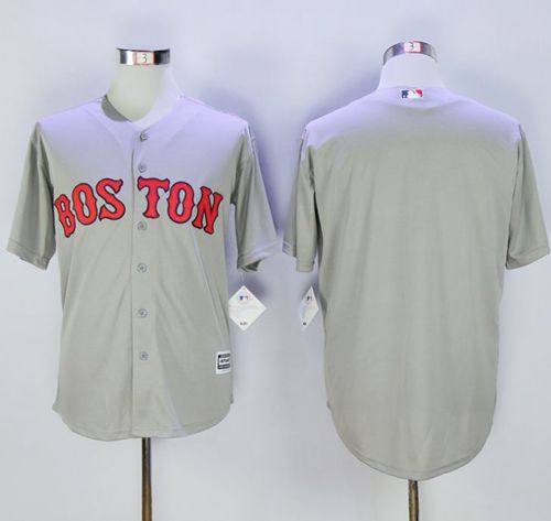 Red Sox Blank Grey New Cool Base Stitched MLB Jersey