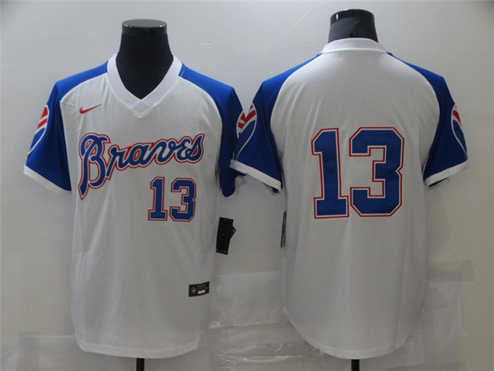 Men's Atlanta Braves #13 Cool Base Stitched MLB Jersey