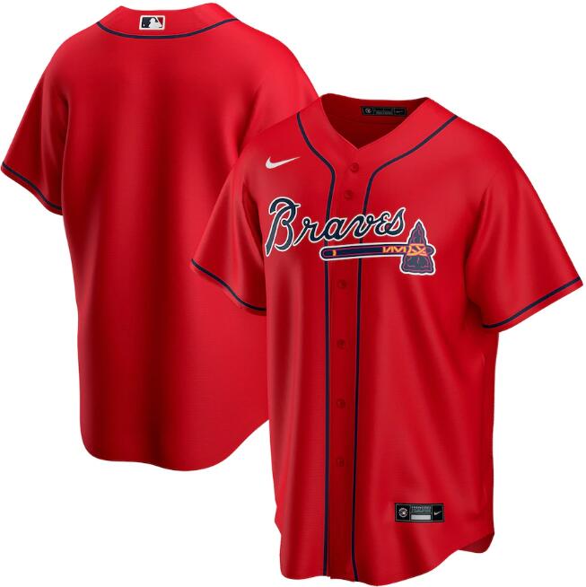 Men's Atlanta Braves Red Cool Base Stitched MLB Jersey