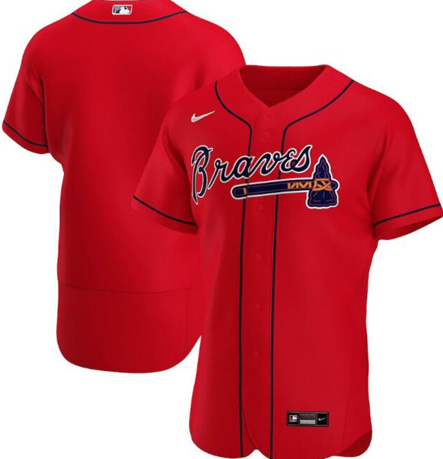 Men's Atlanta Braves Blank Red Flex Base Stitched MLB Jersey