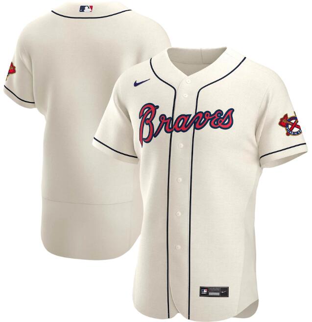 Men's Atlanta Braves Blank Cream Flex Base Stitched MLB Jersey