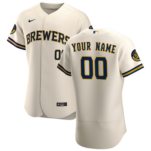 Men's Milwaukee Brewers Customized Authentic Stitched MLB Jersey