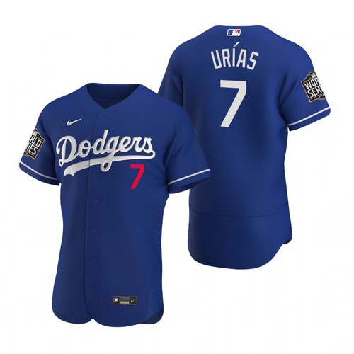 Men's Los Angeles Dodgers #7 Julio Urias Royal 2020 World Series Sttiched MLB Jersey