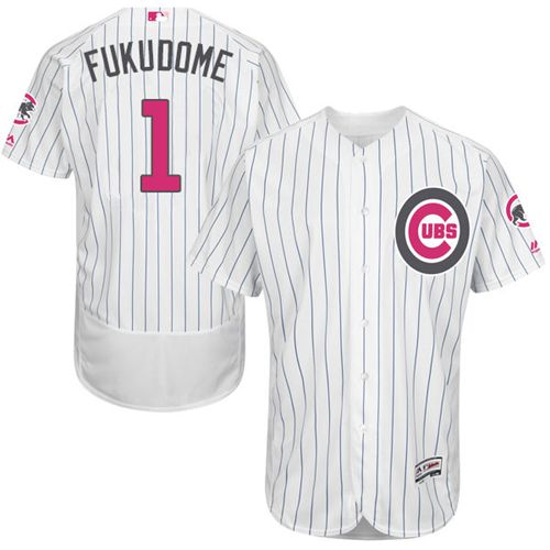 Cubs #1 Kosuke Fukudome White(Blue Strip) Flexbase Authentic Collection 2016 Mother's Day Stitched MLB Jersey