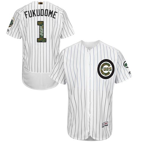 Cubs #1 Kosuke Fukudome White(Blue Strip) Flexbase Authentic Collection 2016 Memorial Day Stitched MLB Jersey