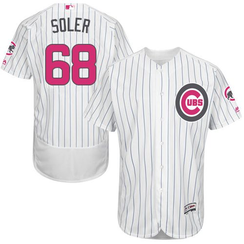 Cubs #68 Jorge Soler White(Blue Strip) Flexbase Authentic Collection 2016 Mother's Day Stitched MLB Jersey