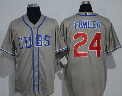 Cubs #24 Dexter Fowler Grey New Cool Base Alternate Road Stitched MLB Jersey