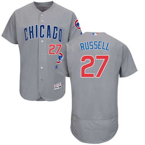Cubs #27 Addison Russell Grey Flexbase Authentic Collection Road Stitched MLB Jersey