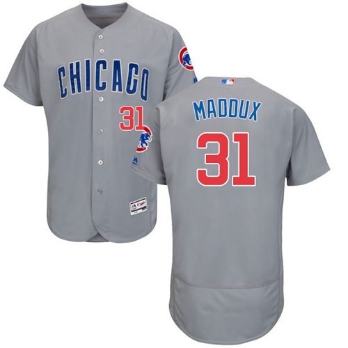 Cubs #31 Greg Maddux Grey Flexbase Authentic Collection Road Stitched MLB Jersey