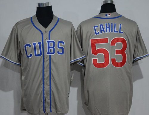 Cubs #53 Trevor Cahill Grey New Cool Base Alternate Road Stitched MLB Jersey