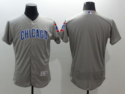 Cubs Blank Grey Flexbase Authentic Collection Road Stitched MLB Jersey