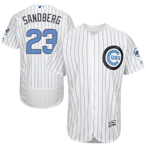Cubs #23 Ryne Sandberg White(Blue Strip) Flexbase Authentic Collection 2016 Father's Day Stitched MLB Jersey