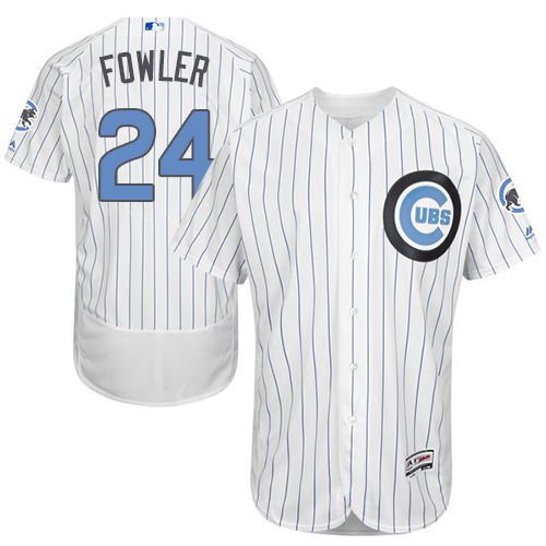 Cubs #24 Dexter Fowler White(Blue Strip) Flexbase Authentic Collection 2016 Father's Day Stitched MLB Jersey