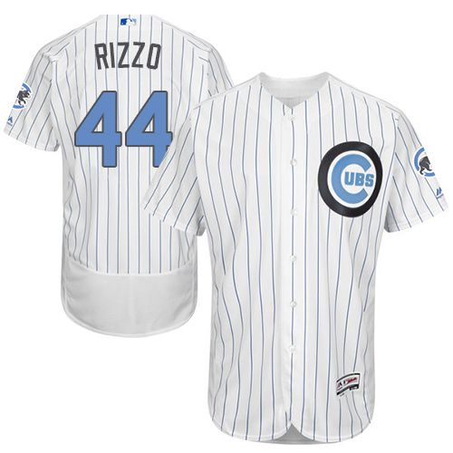 Cubs #44 Anthony Rizzo White(Blue Strip) Flexbase Authentic Collection 2016 Father's Day Stitched MLB Jersey