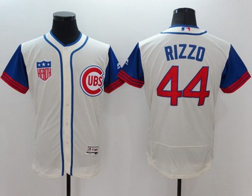 Cubs #44 Anthony Rizzo Cream/Blue Flexbase Authentic Collection 1942 Turn Back The Clock Stitched MLB Jersey