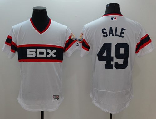 White Sox #49 Chris Sale White Flexbase Authentic Collection Alternate Home Stitched MLB Jersey