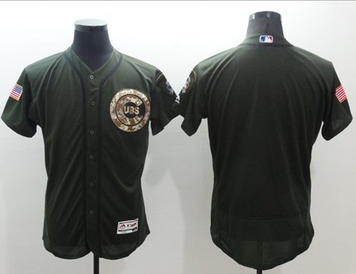 Cubs Blank Green Flexbase Authentic Collection Salute to Service Stitched MLB Jersey