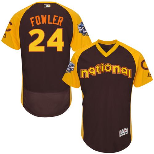 Cubs #24 Dexter Fowler Brown Flexbase Authentic Collection 2016 All-Star National League Stitched MLB Jersey