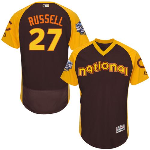 Cubs #27 Addison Russell Brown Flexbase Authentic Collection 2016 All-Star National League Stitched MLB Jersey