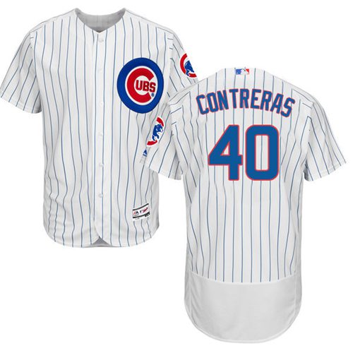 Cubs #40 Willson Contreras White Flexbase Authentic Collection Stitched MLB Jersey