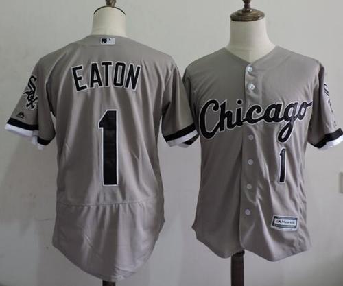 White Sox #1 Adam Eaton Grey Flexbase Authentic Collection Stitched MLB Jersey