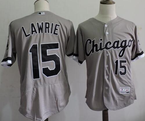White Sox #15 Brett Lawrie Grey Flexbase Authentic Collection Stitched MLB Jersey