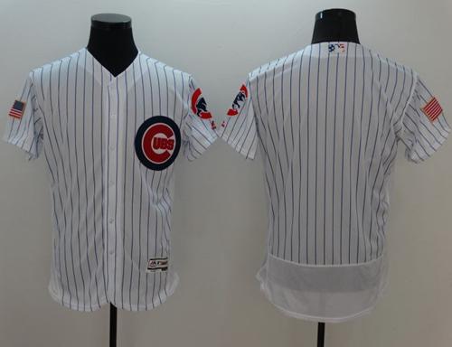 Cubs Blank White Fashion Stars & Stripes Flexbase Authentic Stitched MLB Jersey