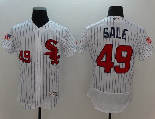 White Sox #49 Chris Sale White(Black Strip) Fashion Stars & Stripes Flexbase Authentic Stitched MLB Jersey