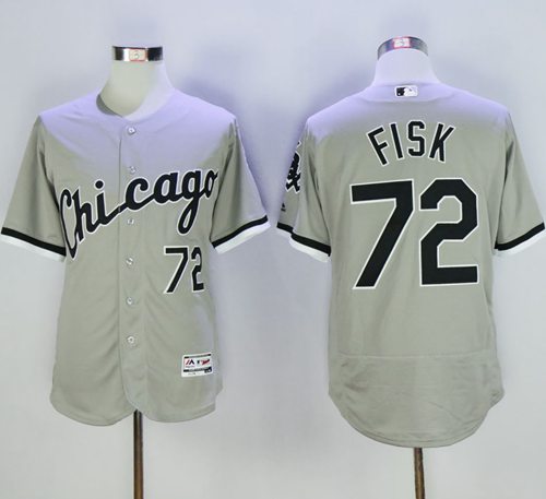 White Sox #72 Carlton Fisk Grey Flexbase Authentic Collection Stitched MLB Jersey