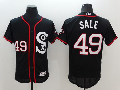 White Sox #49 Chris Sale Black New Flexbase Authentic Collection Stitched MLB Jersey