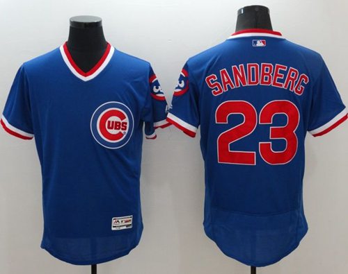 Cubs #23 Ryne Sandberg Blue Flexbase Authentic Collection Cooperstown Stitched MLB Jersey