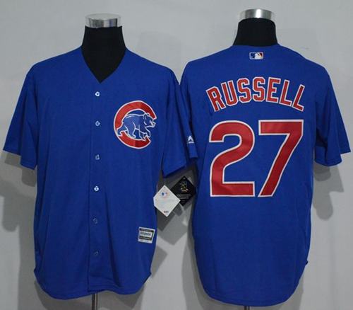 Cubs #27 Addison Russell Blue New Cool Base Stitched MLB Jersey