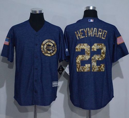 Cubs #22 Jason Heyward Denim Blue Salute to Service Stitched MLB Jersey