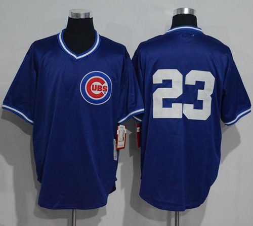 Mitchell And Ness 1984 BP Cubs #23 Ryne Sandberg Blue Throwback Stitched MLB Jersey