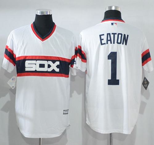White Sox #1 Adam Eaton White New Cool Base Alternate Home Stitched MLB Jersey