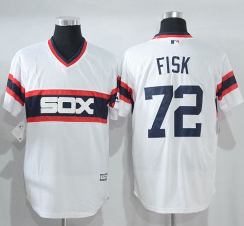 White Sox #72 Carlton Fisk White New Cool Base Alternate Home Stitched MLB Jersey