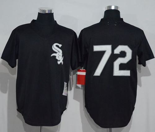 Mitchell And Ness 1993 White Sox #72 Carlton Fisk Black Throwback Stitched MLB Jersey