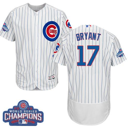 Cubs #17 Kris Bryant White Flexbase Authentic Collection 2016 World Series Champions Stitched MLB Jersey