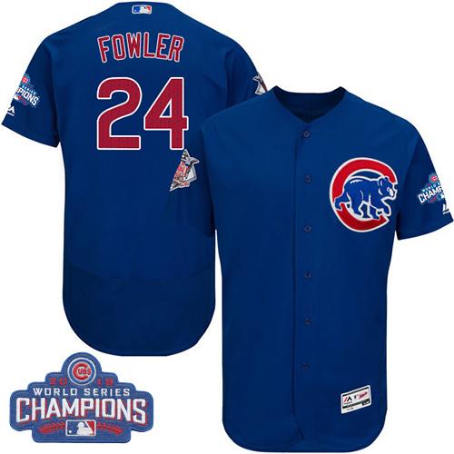 Cubs #24 Dexter Fowler Blue Flexbase Authentic Collection 2016 World Series Champions Stitched MLB Jersey
