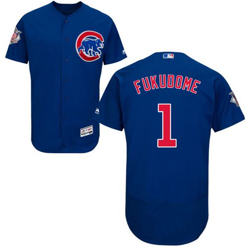 Cubs #1 Kosuke Fukudome Blue Flexbase Authentic Collection Stitched MLB Jersey