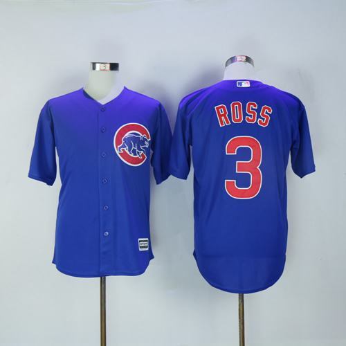 Cubs #3 David Ross Blue New Cool Base Stitched MLB Jersey