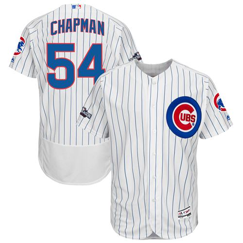 Cubs #54 Aroldis Chapman White Flexbase Authentic Collection Stitched MLB Jersey