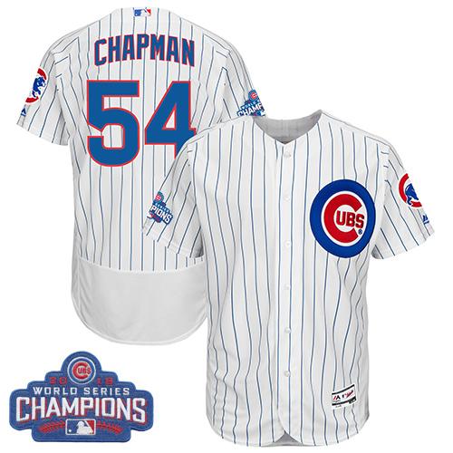 Cubs #54 Aroldis Chapman White Flexbase Authentic Collection 2016 World Series Champions Stitched MLB Jersey