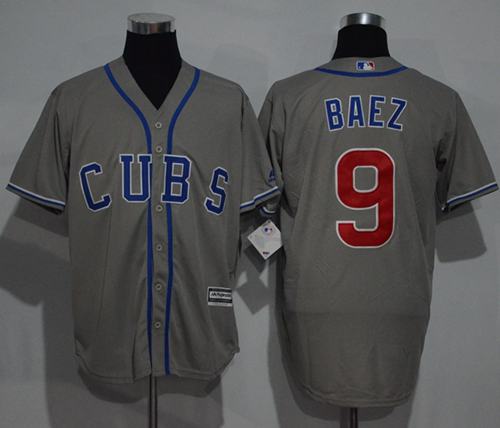 Cubs #9 Javier Baez Grey New Cool Base Alternate Road Stitched MLB Jersey